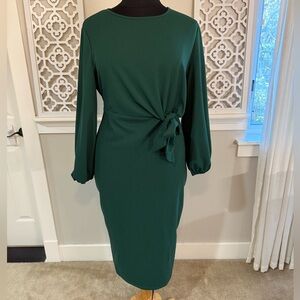 Chic Long Sleeve Green Dress